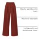 thumbnail image 4 of Pantalones PRETTYGARDEN Palazzo de Pierna Ancha Rojo Óxido Talle Alto XL, 4 of 9