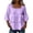 Light Purple #037, variant on Boho Empire Waist Tops for Women Cotton Linen 3/4 Sleeve Lace Trim Square Neck Peasant Plus Size Casual Summer Clothing, L