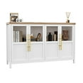 thumbnail image 3 of 55" Glass Door Buffet Cabinet - Modern Sideboard with Storage, Rustic Farmhouse Design for Living Room, Easy Assembly Wood Cabinet for Kitchen & Dining Room, 3 of 9
