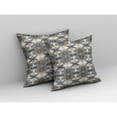 thumbnail image 2 of Nandini Flowers Indoor/Outdoor Pillow with Removable Cover in Gray Orange 26x26, 2 of 5