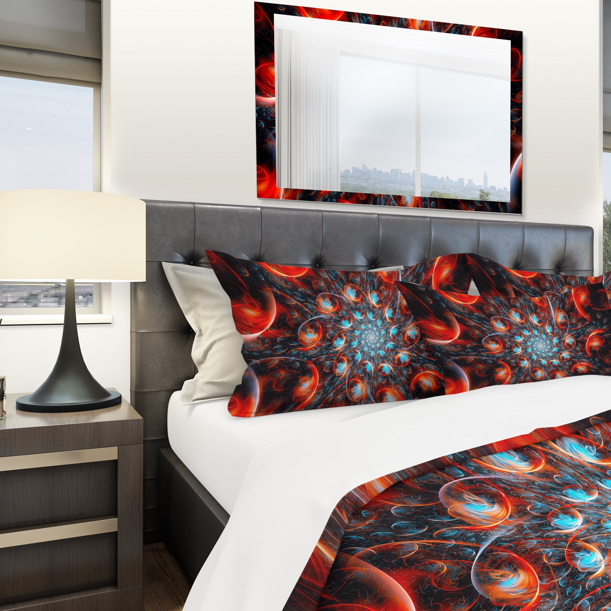 Designart 'Break Out Blue and Red' Modern & Contemporary Duvet Cover Set