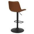 thumbnail image 3 of Contemporary Faux Leather & Metal Adjustable Air-Lift Stool, Set of 2 - Saddle & Black, 3 of 8