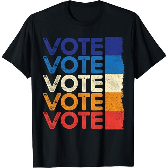 VOTE Retro Vintage Election 2024 Voter T-ShirtMen and women, Black T-shirt, size: Extra large