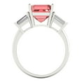 thumbnail image 4 of Clara Pucci 14K White Gold Solid Gold Garnet Three-Stone Anniversary Ring for Women - 3 cttw Asscher Cut, 4 of 8