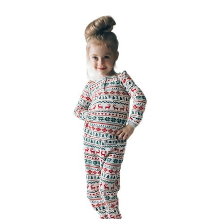 

Puloru Family Pajamas Suits with Elk Tree Nightclothes Printed Long Sleeve Long Pants Sleepwear Sets