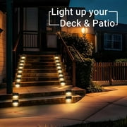 DAYBETTER Solar Deck Lights Outdoor 6 Pack, Solar Step Lights Waterproof Led Solar lights for Outdoor Stairs, Step , Fence, Yard, Patio, and Pathway(Warm White)