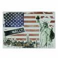thumbnail image 1 of American Flag Cutting Board, NYC Collage with Famous Monuments Wall Street and Manhattan Urban Display, Decorative Tempered Glass Cutting and Serving Board, Small Size, Multicolor, by Ambesonne, 1 of 1