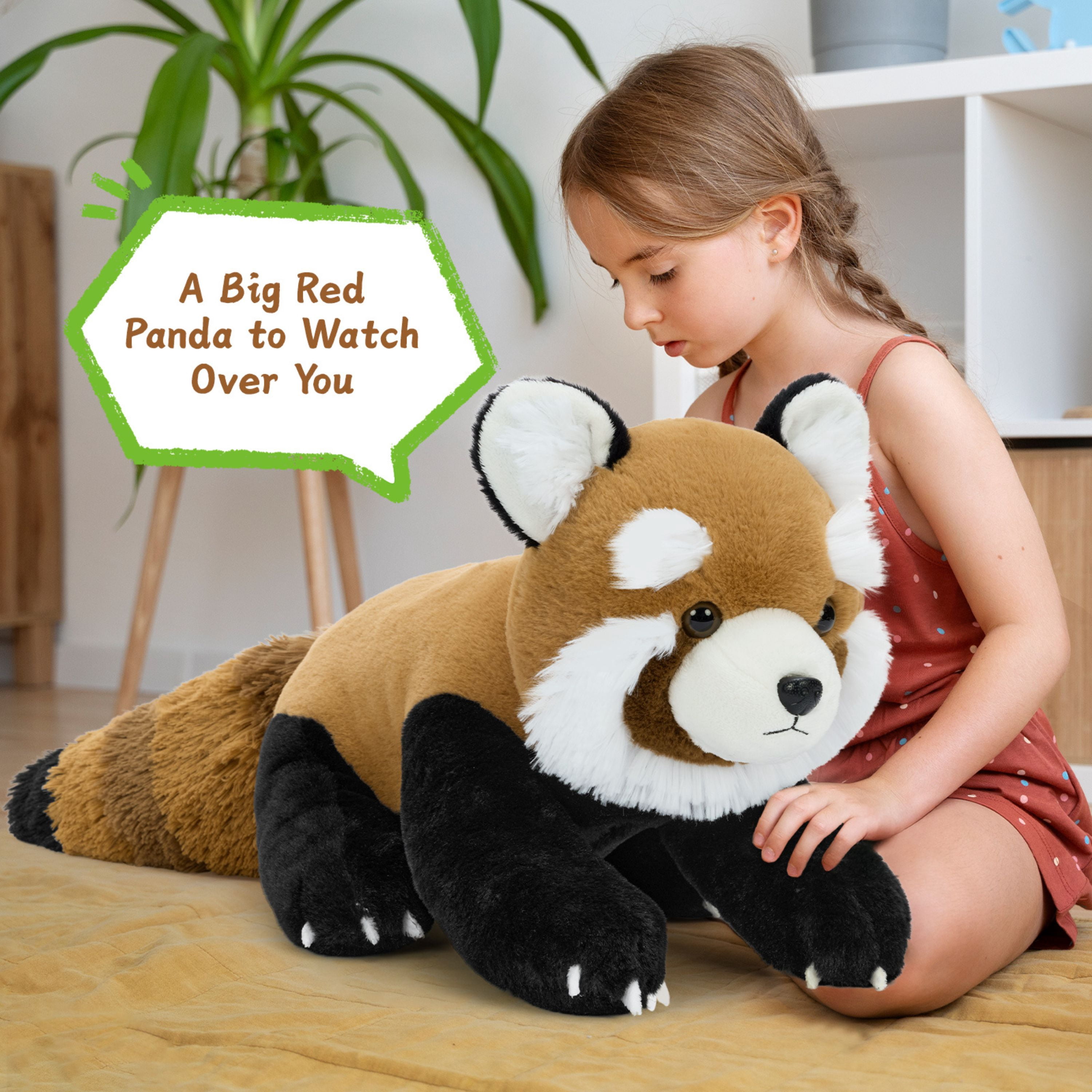 Tezituor 31'' Red Panda Stuffed Animal Giant Stuffed Panda Plush Toy
