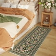 thumbnail image 4 of SwiftPulse Runner Rug for Kitchen Rug Non Slip 2'6"x8' Washable Rugs with Rubber Backing Soft Vintage Floral Carpet Runner for Kitchen, Laundry, Bedroom, Bathroom, Green, 4 of 14