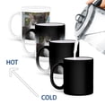 thumbnail image 4 of 3drose, Serious Grey and White Cat Teal Curtain, 11oz Magic Transforming Mug, 4 of 7