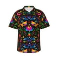thumbnail image 2 of Goofa Mexican Flower Traditional1 Hawaiian Shirt for Men, Unisex Summer Beach Casual Short Sleeve Button Down Shirts,Aloha Tropical Floral print shirt-Small, 2 of 9