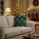 thumbnail image 5 of Cojín Decorativo con Árbol de Navidad y Copos de Nieve | Cojín Suave de Poliéster Verde | 45X45Cm | Decoración Festiva para El Salón | 1 Cojín, 5 of 6