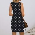 thumbnail image 4 of Robe d'Été pour Femmes avec Poches Robe Sans Manches Mini T-Shirt Extensible Décontracté Col Rond Froncé Court Robe pour Femmes Vêtements Adultes Noirs Taille TG, 4 of 7
