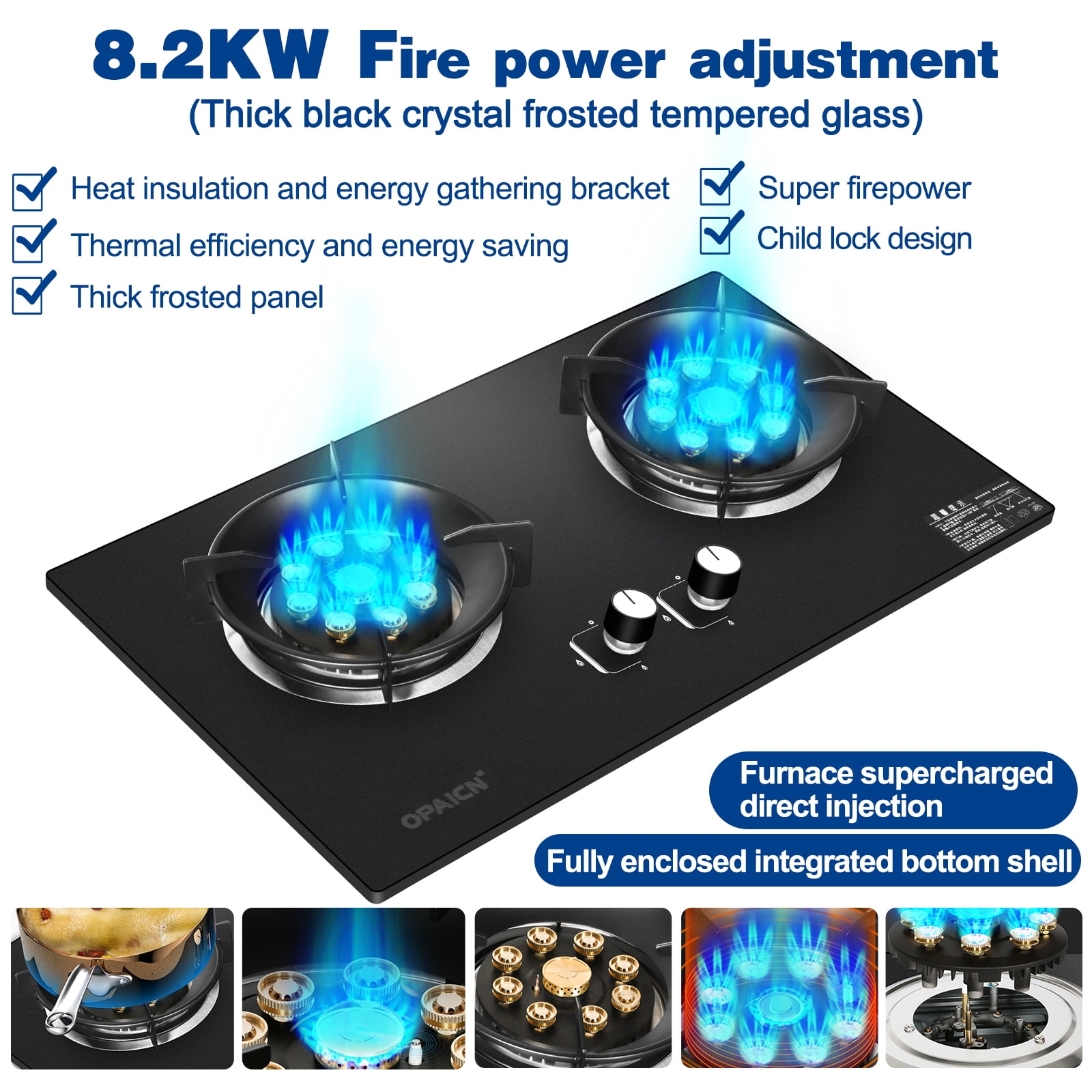 Wobythan 2 Burner Camp Stove, 56000BTU Outdoor Camping Gas Stove Double Burners Kitchen Cooker