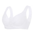 thumbnail image 3 of HVOBTTY Women's Wireless Push Up Bra Front Closure Lightweight Breathable Shaping Casual Daily Wear Bra White, 36/80BC, 3 of 5