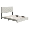 thumbnail image 5 of Boyd Sleep Barcelona Off White Linen Queen Size Fully Upholstered Platform Bed Frame with Adjustable Headboard, 5 of 15