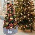 thumbnail image 4 of SASABAXI Christmas Tree Collar Grey Xmas Tree Mat with Elk Pattern Soft Hand Feel for Festive Party Decor, 4 of 6