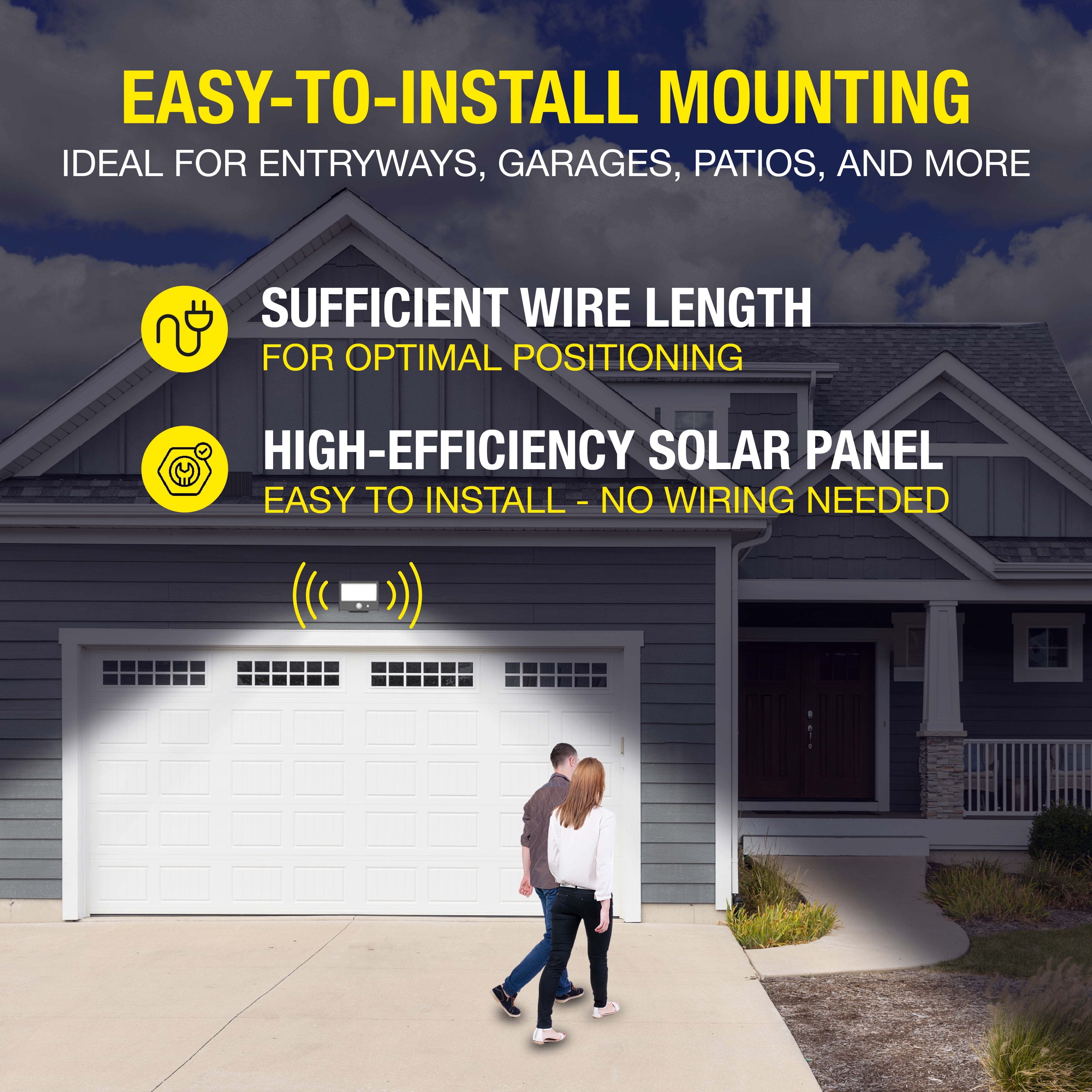 (2 pack) Hyper Tough Motion Sensing Outdoor Security Flood Light, Dusk to Dawn, Black, 120 ° Beam Angle, 800 Lumens, Solar Power
