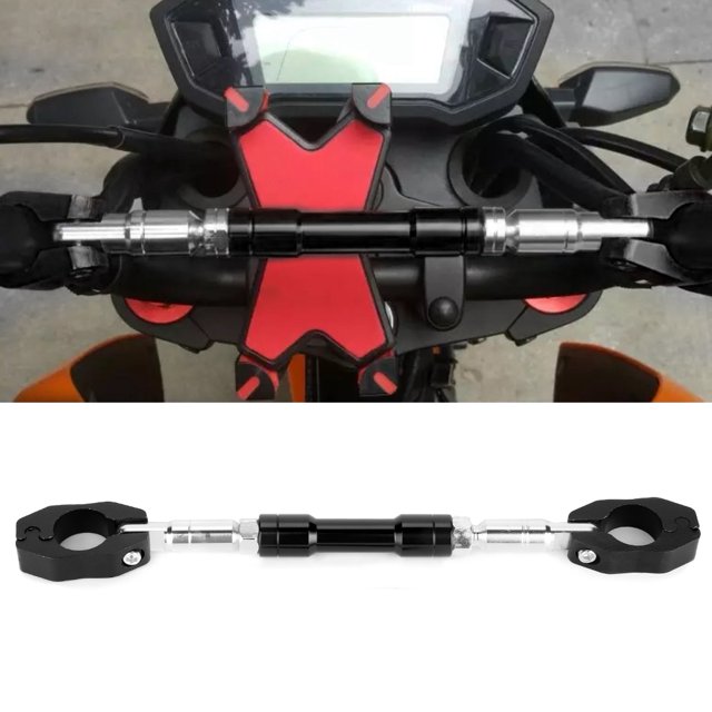 Manillar cruzado de equilibrio de motocicleta, aleación de aluminio ajustable universal Manillar cru modificación de (Negro) Motocicleta Fortalezca La Spptty modificación de coche