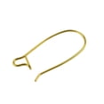 thumbnail image 3 of 50pcs Brass Metal Kidney Earring Hook Ear Wire For Jewelry Making Findings Gold, 25mm, 3 of 5