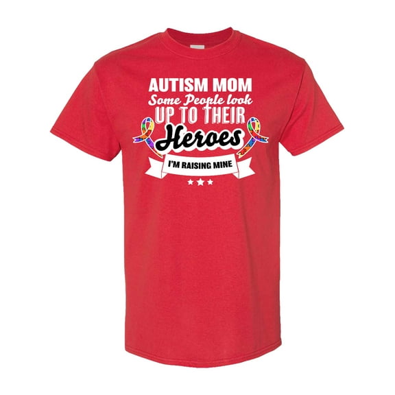 Inktastic Autism Awareness Autism Mom with Puzzle Ribbons T-Shirt