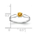 thumbnail image 2 of Real 14kt White Gold 4mm Citrine Ring Size: 6; for Adults and Teens; for Women and Men, 2 of 2