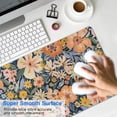 thumbnail image 4 of Long Mouse Pads for Desk,Pioneer Flower Floral Print Pattern Desk Mats on Top Of Desks, Desk Mouse Pad Extra Large with 3mm Non-Slip Base and Stitched Edge for Gaming,Office,Work,Home 31.5"x15.7", 4 of 6