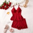 thumbnail image 2 of Soft and Cozy Lace Trim Sleepwear for Comfortable Short Pajama Wear with Delicate Detailing Pajama Top Women Juniors Pajamas Bridal Getting Ready Outfit Thick Pajamas Women Silk Pajamas Shorts, 2 of 3