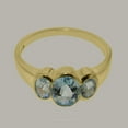 thumbnail image 5 of LBG British Made 18k Yellow Gold Natural Aquamarine Womens Engagement Ring - 33 size options - Size 6, 5 of 6