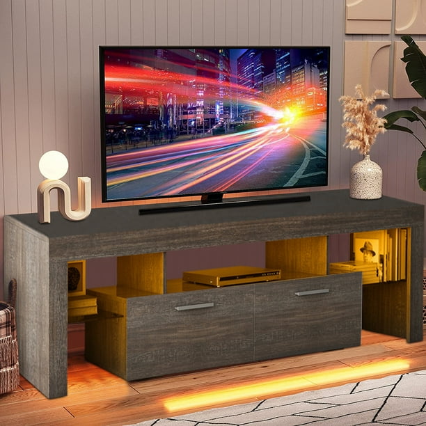 Sesslife Tv Stand With Storage Space High Gloss Led Tv Stand For 70
