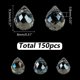 thumbnail image 2 of 150 cuentas de vidrio transparente en forma de lágrima de 8 mm con perforaciones superiores, espaciadoras, cuentas facetadas en forma de gota de agua, cuentas lisas., 2 of 9