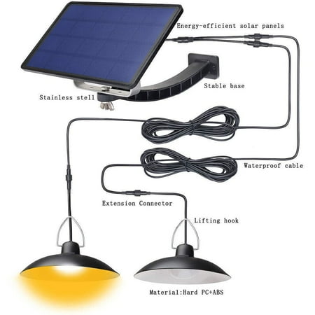 

1-4Head Light Sensor LED Solar Pendant Lights Hanging Shed Lights Outdoor Garden