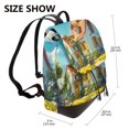 thumbnail image 2 of Xecao Cozy Cartoon Backyard Print Large Backpack Soft Leather for Women Travel with Compartment, Adjustable Convertible Strap, 2 of 4