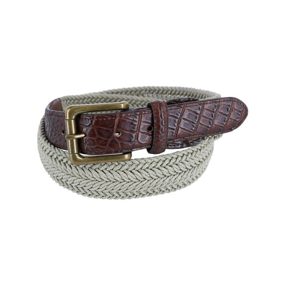 Toneka Waxed Braided Belt with Croc Print Ends