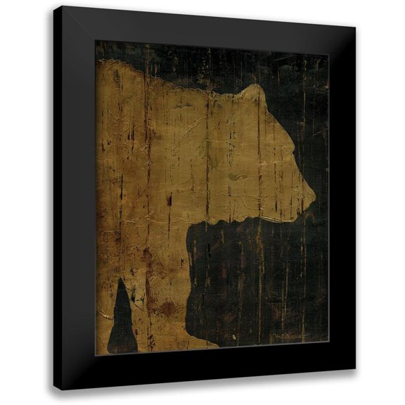 Cusson, Marie Elaine 12x14 Black Modern Framed Museum Art Print Titled - Rustic Lodge Animals Bear