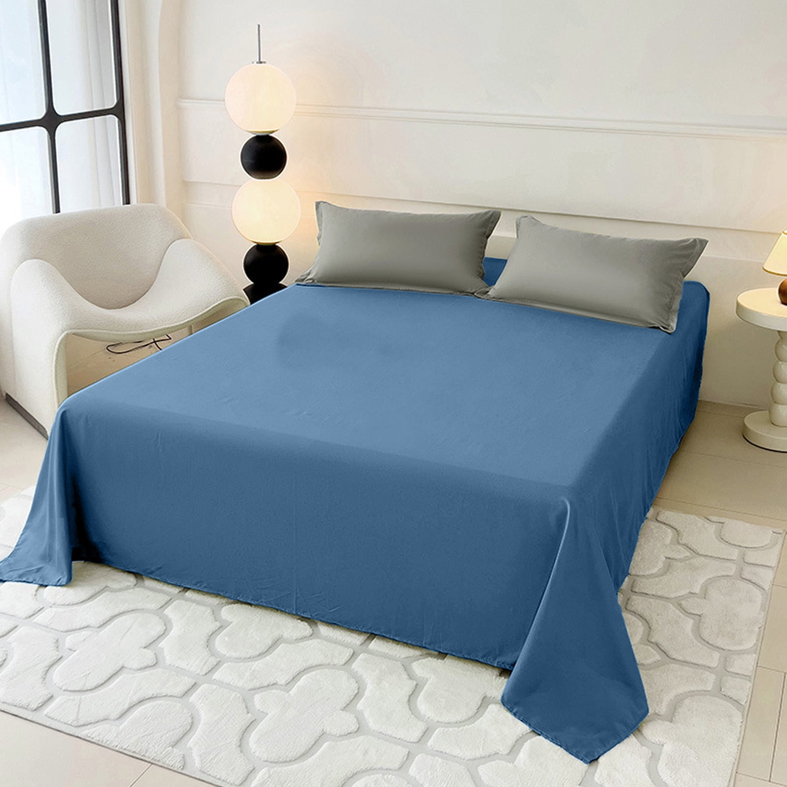 Xuniizn Queen Sheet Set, 87x91" Silky Cooling Sheets Queen, Extra Soft 1800 Microfiber Bamboo Sheets, Solid Color Bed Sheet, Hotel Luxury Smooth Satin Bedding Sheet for Hot Sleepers