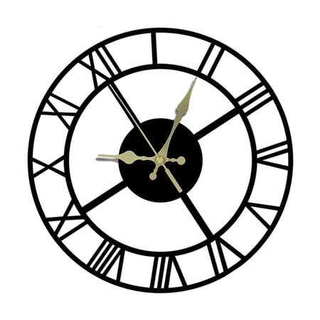 Yammee 12inch Quiet Metal Wall Clock With Oversized Arabic Roman Numerals Modern Design For Living Room Office Home Decors