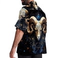 thumbnail image 3 of Aries Constellation Men's Short Sleeve Beach Button Down Casual Printed Summer Shirts - Unisex, 3 of 6