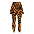 thumbnail image 4 of POLEROBrown Tiger Skin Yoga Pants with Skirt Non See Through Golf Tennis Pants for Women Full Length Skirted Yoga Tennis Leggings with Pockets Soft Elastic Sports Athletic Skirts, 4 of 6