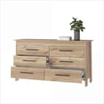 thumbnail image 5 of Dressers | Luxor Six Drawer Double Dresser, Modern Minimalist, 31.7” Height | Particle Board | Multicolor, 5 of 7
