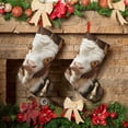thumbnail image 6 of Lsque Rustic Cow Butterflies Champagne Pattern 18 Inch Christmas Stockings, Festive Holiday Stocking for Christmas Decorations Holiday Decor, 6 of 8