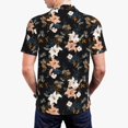 thumbnail image 3 of Balery Lilies Flowers Printed Men’s Short Sleeve Polo Shirt, Midweight Men's Shirt,Golf Polo shirts -Small, 3 of 8