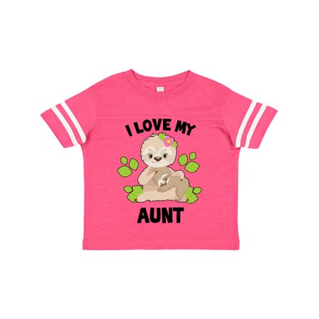 

Inktastic Cute Sloth I Love My Aunt with Green Leaves Gift Toddler Boy or Toddler Girl T-Shirt