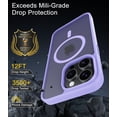 thumbnail image 4 of for iPhone 12 Pro Max Case Compatible with MagSafe, Translucent Matte Shockproof Phone Case Cover - Purple, 4 of 7
