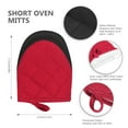 thumbnail image 5 of Aomota Short Oven Mitts, Oven Gloves Cooking Mitts Pair Heat Resistant, Pot Holder with Non-Slip Grip and Hanging Loop, Set of 2pcs, Red, 5 of 7