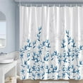 thumbnail image 5 of Blue Leaves Shower Curtain Watercolour Plant Eucalyptus Leaf Modern Simple Home Bathroom r Fabric Bath Curtains With, 5 of 7