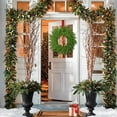 thumbnail image 4 of HomeDM Artificial Christmas Wreath for Front Door Home Decorations 35cm/13.78" Faux Norfolk Pine Wreath Green Wreaths for Walls Windows Porches Farmhouse Indoor Outdoor Decor, 4 of 6