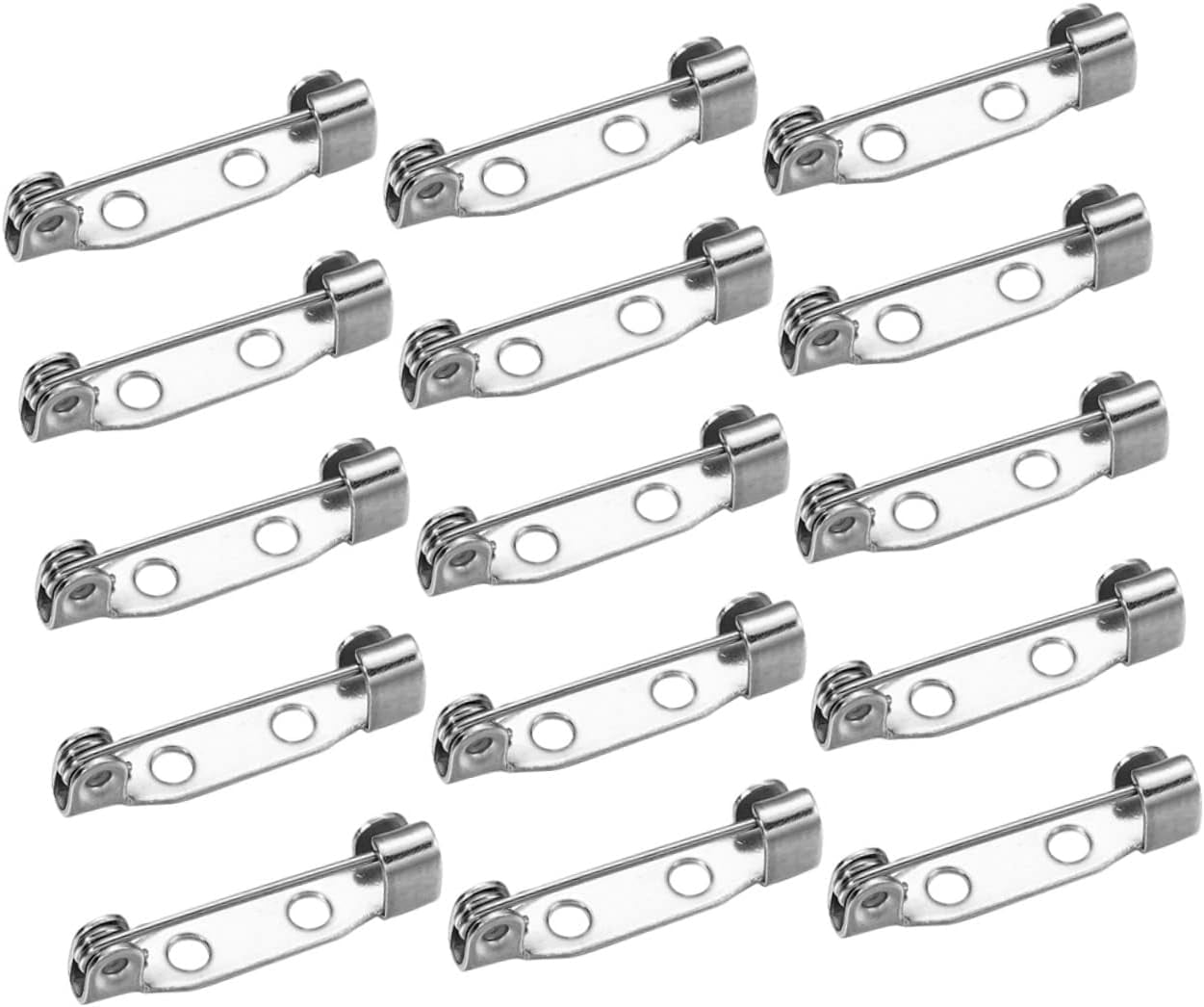SLGHLSAHG 1200 Pcs Silver Safety Pin Badge Bar Clasps for Jewelry Making Jewelry Tone Pin Backs Clasp Safety for Brooch Pin Backs Clasp Locking Pin Back Alloy Blanket Metal A49402