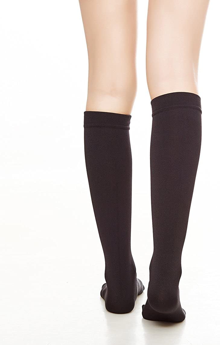 6 Pairs Womens Opaque Plush Fleece Lined Trouser Socks Knee High Stocking