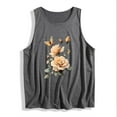 thumbnail image 5 of Pxxlle Women's Sleeveless Summer Casual Tank Tops Loose Fitted Round Neck Cotton Tanks Fashion Flower Print Going Out Tops Summer Beach Vacation Clothes Gray S, 5 of 5